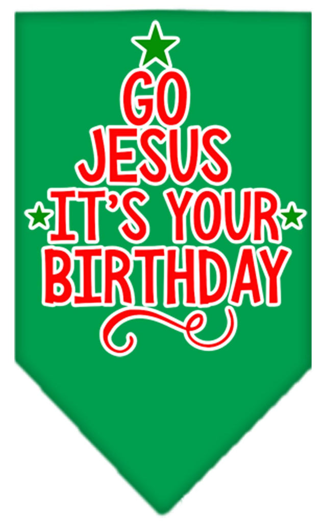 Go Jesus Screen Print Bandana Emerald Green Small