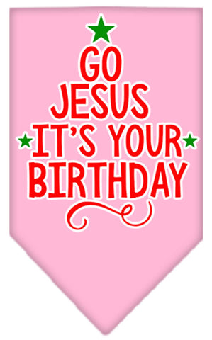 Go Jesus Screen Print Bandana Light Pink Small