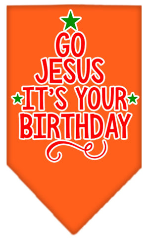 Go Jesus Screen Print Bandana Orange Small