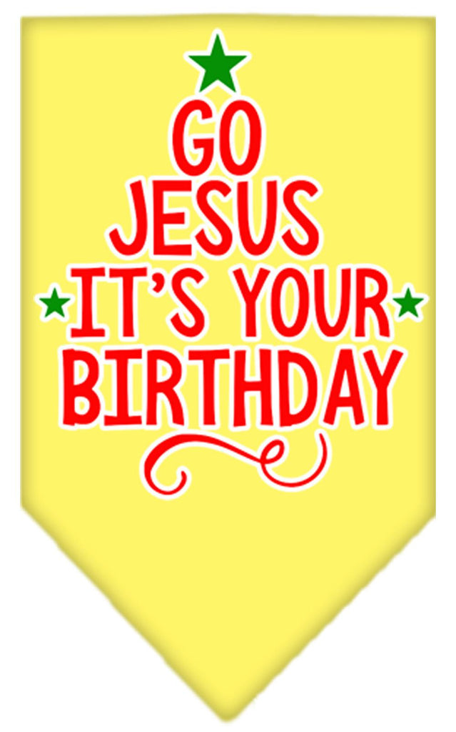 Go Jesus Screen Print Bandana Yellow Small