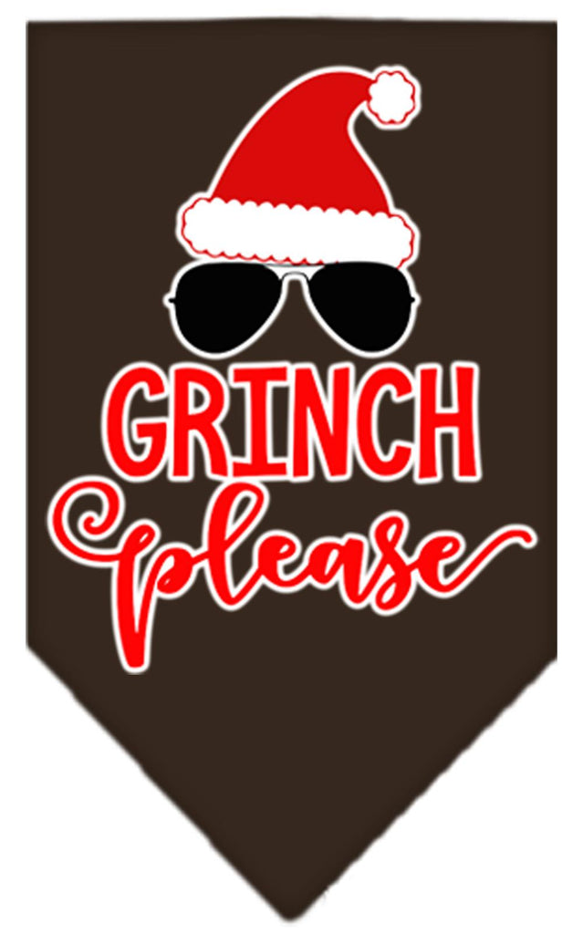 Grinch Please Screen Print Bandana Cocoa Large