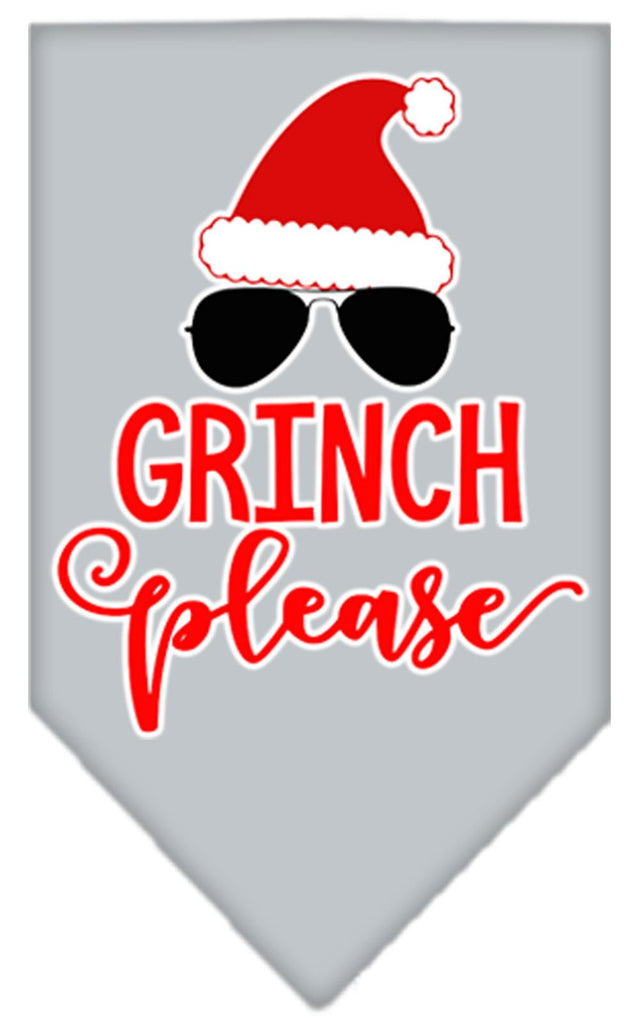 Grinch Please Screen Print Bandana Grey Large