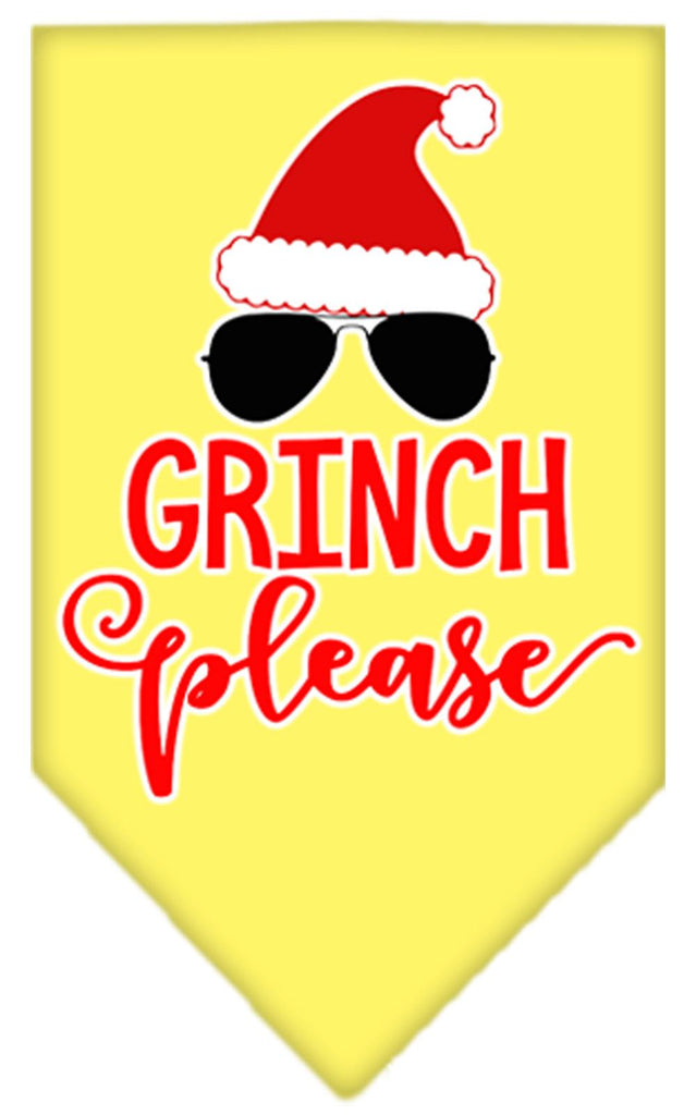 Grinch Please Screen Print Bandana Yellow Large