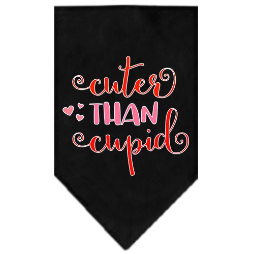 Cuter Than Cupid Screen Print Bandana Black Large