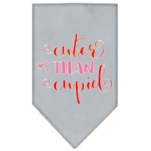 Cuter Than Cupid Screen Print Bandana Grey Large