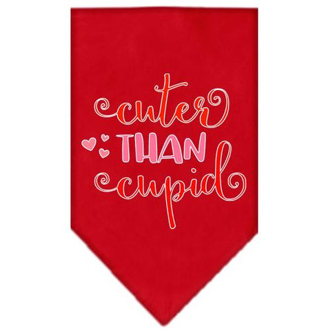 Cuter Than Cupid Screen Print Bandana Red Large