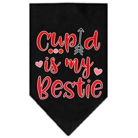 Cupid Is My Bestie Screen Print Bandana Black Large