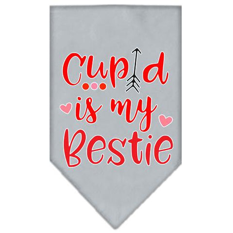 Cupid Is My Bestie Screen Print Bandana Grey Large