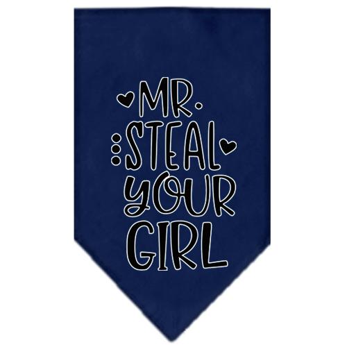 Mr. Steal Your Girl Screen Print Bandana Navy Blue Large