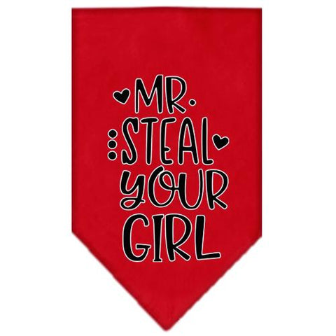 Mr. Steal Your Girl Screen Print Bandana Red Large