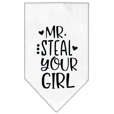 Mr. Steal Your Girl Screen Print Bandana White Large