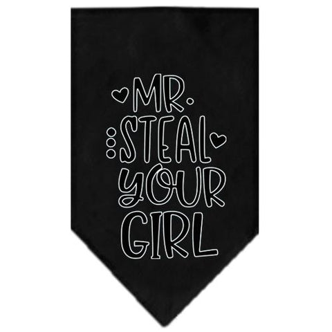 Mr. Steal Your Girl Screen Print Bandana Black Small