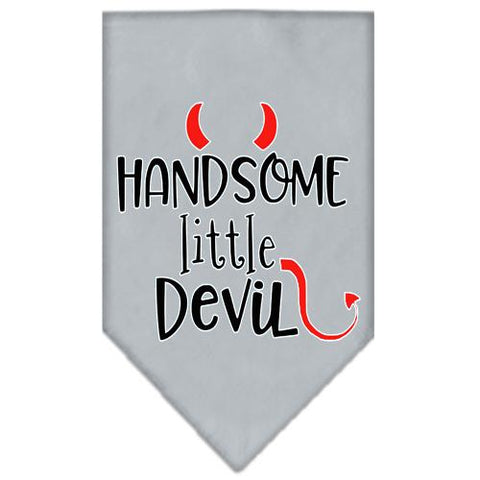 Handsome Little Devil Screen Print Bandana Grey Large