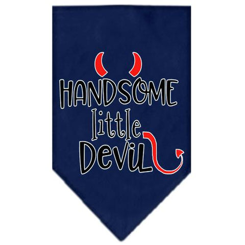 Handsome Little Devil Screen Print Bandana Navy Blue Large