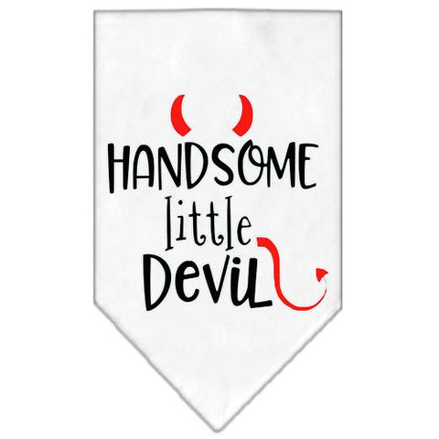 Handsome Little Devil Screen Print Bandana White Small