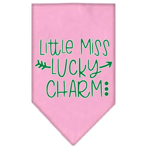 Little Miss Lucky Charm Screen Print Bandana Light Pink Large