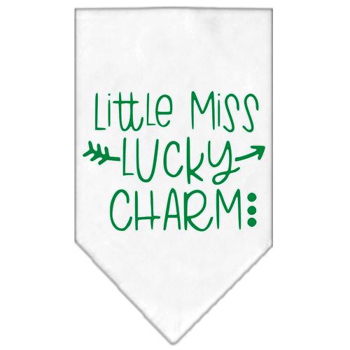 Little Miss Lucky Charm Screen Print Bandana White Large