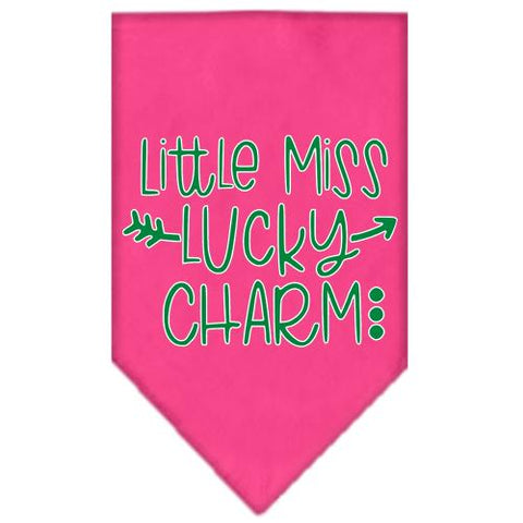 Little Miss Lucky Charm Screen Print Bandana Bright Pink Small