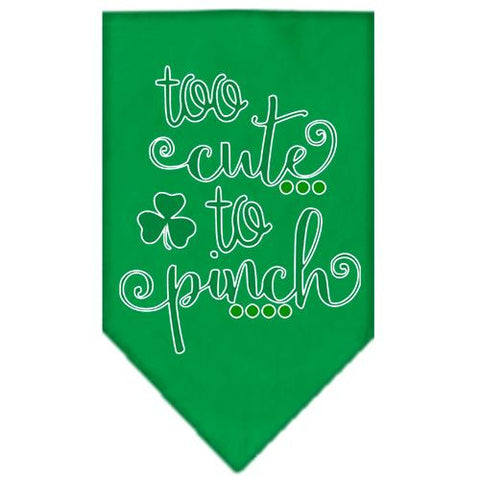 Too Cute To Pinch Screen Print Bandana Emerald Green Large