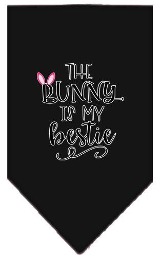 Bunny Is My Bestie Screen Print Bandana Black Large