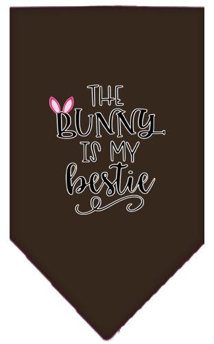 Bunny Is My Bestie Screen Print Bandana Cocoa Large