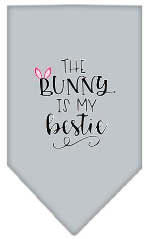 Bunny Is My Bestie Screen Print Bandana Grey Large