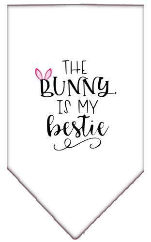 Bunny Is My Bestie Screen Print Bandana White Large