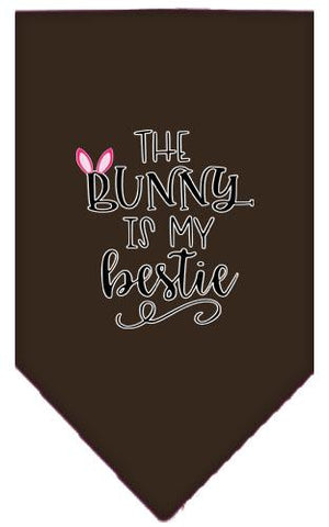 Bunny Is My Bestie Screen Print Bandana Cocoa Small