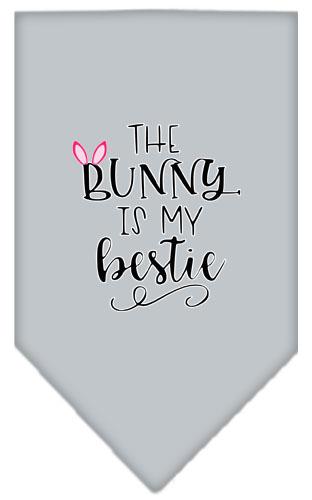 Bunny Is My Bestie Screen Print Bandana Grey Small