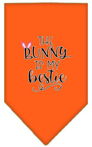 Bunny Is My Bestie Screen Print Bandana Orange Small