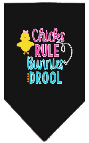 Chicks Rule Screen Print Bandana Black Large