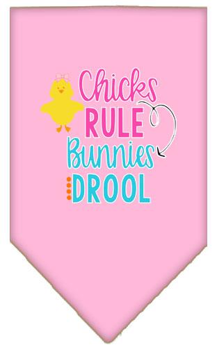 Chicks Rule Screen Print Bandana Light Pink Large