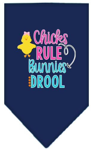 Chicks Rule Screen Print Bandana Navy Blue Large