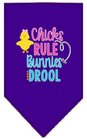 Chicks Rule Screen Print Bandana Purple Large