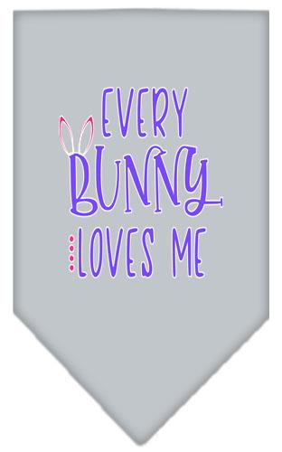 Everybunny Loves Me Screen Print Bandana Grey Large