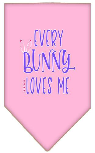 Everybunny Loves Me Screen Print Bandana Light Pink Large