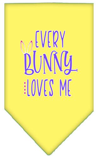 Everybunny Loves Me Screen Print Bandana Yellow Large