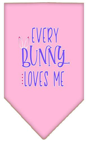 Everybunny Loves Me Screen Print Bandana Light Pink Small