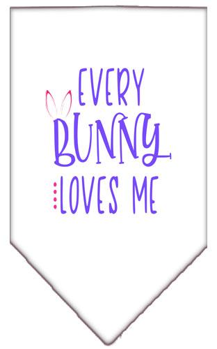 Everybunny Loves Me Screen Print Bandana White Small