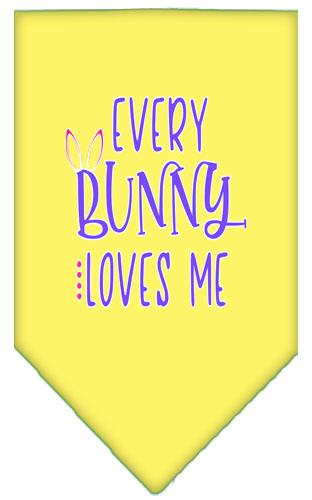 Everybunny Loves Me Screen Print Bandana Yellow Small