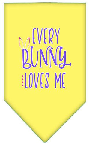 Everybunny Loves Me Screen Print Bandana Yellow Small