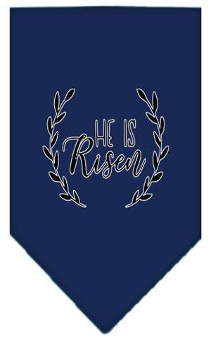 He Is Risen Screen Print Bandana Navy Blue Large