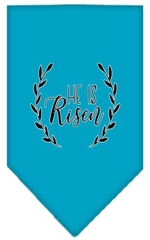 He Is Risen Screen Print Bandana Turquoise Large