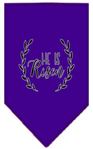 He Is Risen Screen Print Bandana Purple Small