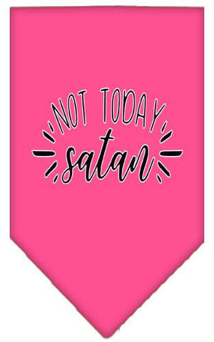 Not Today Satan Screen Print Bandana Bright Pink Large