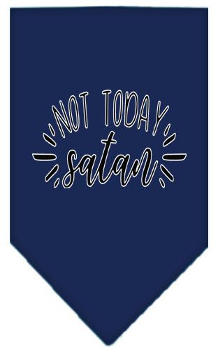 Not Today Satan Screen Print Bandana Navy Blue Large