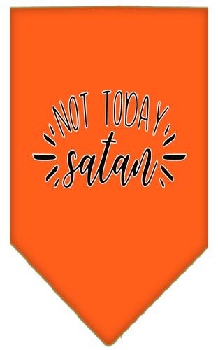 Not Today Satan Screen Print Bandana Orange Small