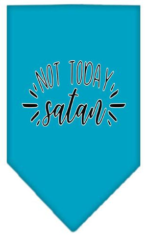 Not Today Satan Screen Print Bandana Turquoise Small