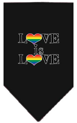 Love Is Love Screen Print Bandana Black Large