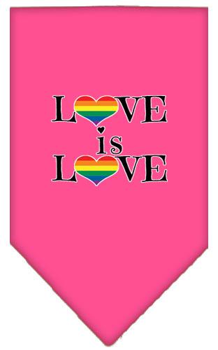 Love Is Love Screen Print Bandana Bright Pink Large